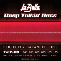La Bella 750T-CB Deep Talkin' Bass White Nylon Tapewound - .043-.135 Light 6-string