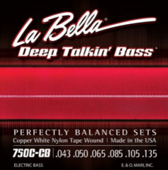 La Bella 750C-CB Deep Talkin' Copper White Nylon Tapewound - .043-.135 Light 6-string