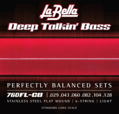 La Bella 760FL-CB Deep Talkin' Bass Flatwound Bass Guitar Strings - .029-.128 Light 6-string