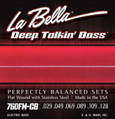 La Bella 760FM-CB Deep Talkin' Bass Flatwound Bass Guitar Strings - .029-.128 Medium 6-string