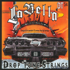 La Bella DT54 Drop Tune Stainless Roundwound Bass Guitar Strings - .054-.111
