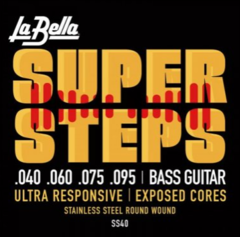 La Bella SS40 Super Steps Electric Bass Guitar Strings - .040-.095 Extra Light