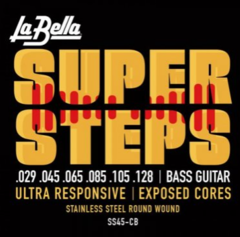 La Bella SS45-CB Super Steps Electric Bass Guitar Strings - .029-.128 Standard 6-string