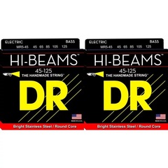 DR Strings MR5-45 Hi-Beam 5-String Bass Guitar Strings Bundle - .045-.125 Medium (2-pack)