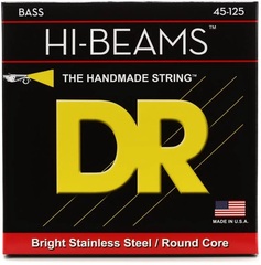 DR Strings MR5-45 Hi-Beam Stainless Steel Bass Guitar Strings - .045-.125 Medium 5-string
