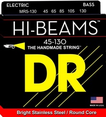 DR Strings MR5-130 Hi-Beam Stainless Steel Bass Guitar Strings - .045-.130 Medium 5-String