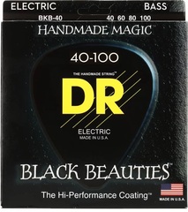 DR Strings BKB-40 Black Beauties Coated Steel Bass Guitar Strings - .040-.100 Light
