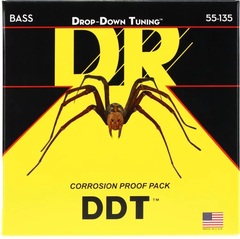 DR Strings DDT5-55 Drop-Down Tuning Stainless Steel Heavy Bass Guitar Strings - .055-.135 Heavy 5-string