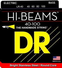 DR Strings LR-40 Hi-Beam Stainless Steel Bass Guitar Strings - .040-100 Light