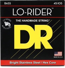 DR Strings MH-45 Lo-Rider Stainless Steel Bass Guitar Strings - .045-.105 Medium