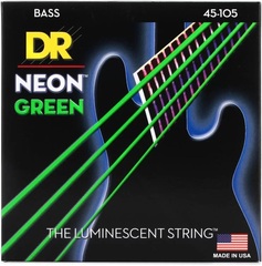 DR Strings NGB-45 Hi-Def Neon Green K3 Coated Bass Guitar Strings - .045-.105 Medium