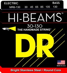 DR Strings MR6-130 Hi-Beam Stainless Steel Bass Guitar Strings - .030-.130 Medium 6-string