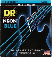 DR Strings NBB-45 Hi-Def Neon Blue K3 Coated Bass Guitar Strings - .045-.105 Medium