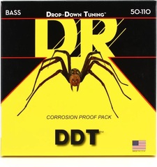 DR Strings DDT-50 Drop-Down Tuning Stainless Steel Bass Guitar Strings - .050-.110 Heavy