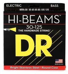 DR Strings MR6-30 Hi-Beam Stainless Steel Bass Guitar Strings - .030-.125 Medium 6-string