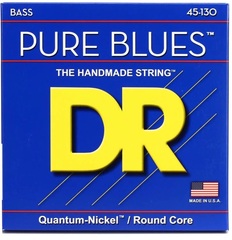 DR Strings PB5-130 Pure Blues Quantum-nickel/Round Core Bass Guitar Strings - .045-.130 Medium 5-string