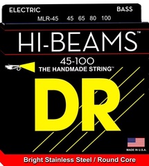 DR Strings MLR-45 Hi-Beam Stainless Steel Bass Guitar Strings - .045-.100 Medium-Light