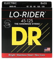 DR Strings MH5-45 Lo-Rider Stainless Steel Bass Guitar Strings - .045-.125 Medium