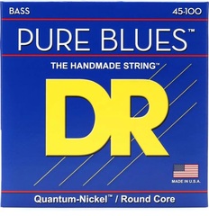 DR Strings PB-45/100 Pure Blues Quantum-nickel/Round Core Bass Guitar Strings - .045-.100 Medium-Light
