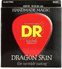 DR Strings DSB-40 Dragon Skin Coated Bass Guitar Strings - .040-.100 Light