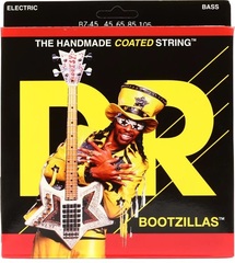 DR Strings BZ-45 Bootzillas Clear Coated Stainless Steel Bass Guitar Strings - .045-.105 Medium 5-string
