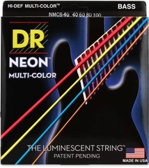DR Strings NMCB-40 Hi-Def Neon Multi-Color K3 Coated Bass Guitar Strings - .040-.100 Light