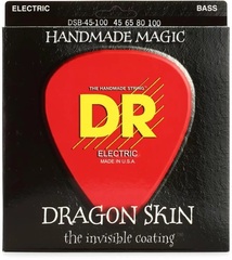 DR Strings DSB-45/100 Dragon Skin Coated Bass Guitar Strings - .045-.100 Medium-Light