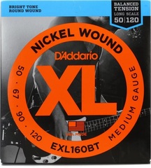 D'Addario EXL160BT Balanced Tension Nickel Wound Bass Guitar Strings - .050-.120 Medium Long Scale