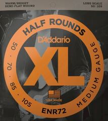 D'Addario ENR72 Half Rounds Semi-flatwound Bass Guitar Strings - .050-.105 Medium Long Scale 4-string
