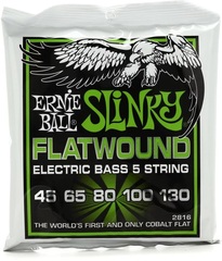 Ernie Ball 2816 Regular Slinky Flatwound Electric Bass Guitar Strings - .045-.130 5-string