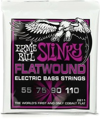 Ernie Ball 2811 Power Slinky Flatwound Electric Bass Guitar Strings - .055-.110