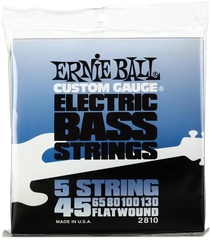 Ernie Ball EB2810 Flatwound Electric Bass Guitar Strings - .045-.130 5-string