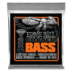 Ernie Ball 3833 Hybrid Slinky Coated Electric Bass Guitar Strings - .045-.105