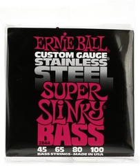 Ernie Ball 2844 Super Slinky Stainless Steel Electric Bass Guitar Strings - .045-.100
