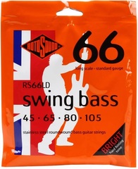 Rotosound RS66LD Swing Bass 66 Stainless Steel Roundwound Bass Guitar Strings - .045-.105 Standard Long Scale 4-string