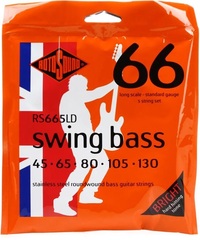 Rotosound RS665LD Swing Bass 66 Stainless Steel Roundwound Bass Guitar Strings - .045-.130 Standard Long Scale 5-string