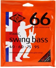 Rotosound RS66LC Swing Bass 66 Stainless Steel Roundwound Bass Guitar Strings - .040-.095 Medium Long Scale 4-string