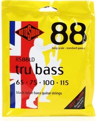 Rotosound RS88LD Tru Bass 88 Black Nylon Tapewound Bass Guitar Strings - .065-.115 Standard Long Scale 4-string