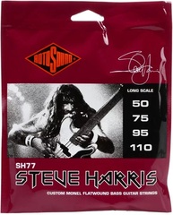 Rotosound SH77 Steve Harris Custom Monel Flatwound Bass Guitar Strings - .050-.110 Long Scale 4-string