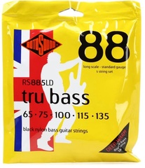 Rotosound RS885LD Tru Bass 88 Black Nylon Tapewound Bass Guitar Strings - .065-.135 Long Scale 5-string