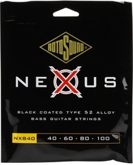 Rotosound NXB40 Nexus Bass Black Polymer Coated Bass Guitar Strings - .040-.100 Standard Long Scale 4-string