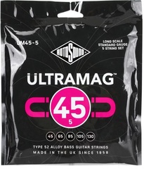 Rotosound UM45-5 Ultramag Type 52 Alloy Bass Guitar Strings - .045-.130 Standard Long Scale 5-string