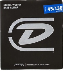 Dunlop DBN45130 Nickel Wound Steel Bass Guitar Strings - .045-.130 5-string