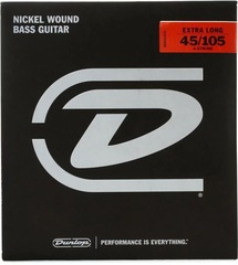 Dunlop DBN45105XL Nickel Wound Bass Guitar Strings - .045-.105 Extra Long Scale