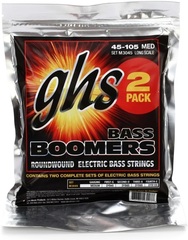 GHS M3045-2 Bass Boomers Roundwound Electric Bass Guitar Strings - .045-.105 Medium Long Scale (2-pack)