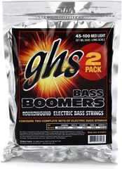 GHS ML3024-2 Bass Boomers Roundwound Bass Guitar Strings - .045-.100 Medium Light Long Scale (2-pack)