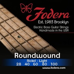Fodera 28100 Nickel Roundwound Bass Guitar Strings - .028-.100 Light High C 5-string