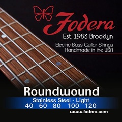 Fodera 40120 Stainless Steel Roundwound Bass Guitar Strings - .040-.120 Light 5-string