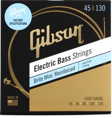 Gibson Accessories SBG5-LSL Brite Wire Electric Bass Guitar Strings - .045-.130 Light Long Scale 5-string