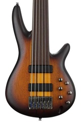 Ibanez SRF706 Fretless Bass Guitar - Brown Burst Flat